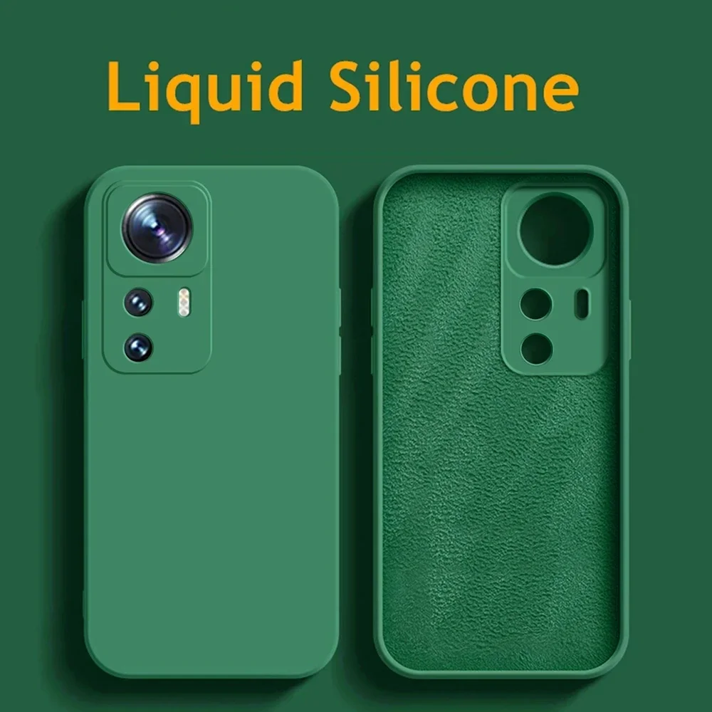 Soft Liquid Silicone Case For Xiaomi Mi 12 12X 12T 11T 10T 11 Lite NE Redmi Note 10 10s 11s Pro 5G POCO F3  X3 NFC Cover