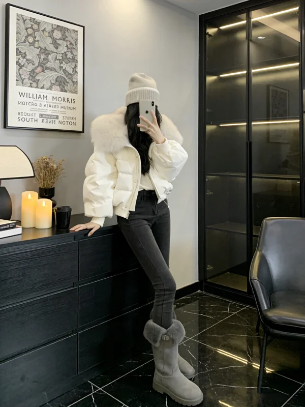 

2025 Winter Thiened Cotton Jaet ort Zipper Women's Faionable Korean Sle Warm Coat Cotton Padded Windproof Outerwear