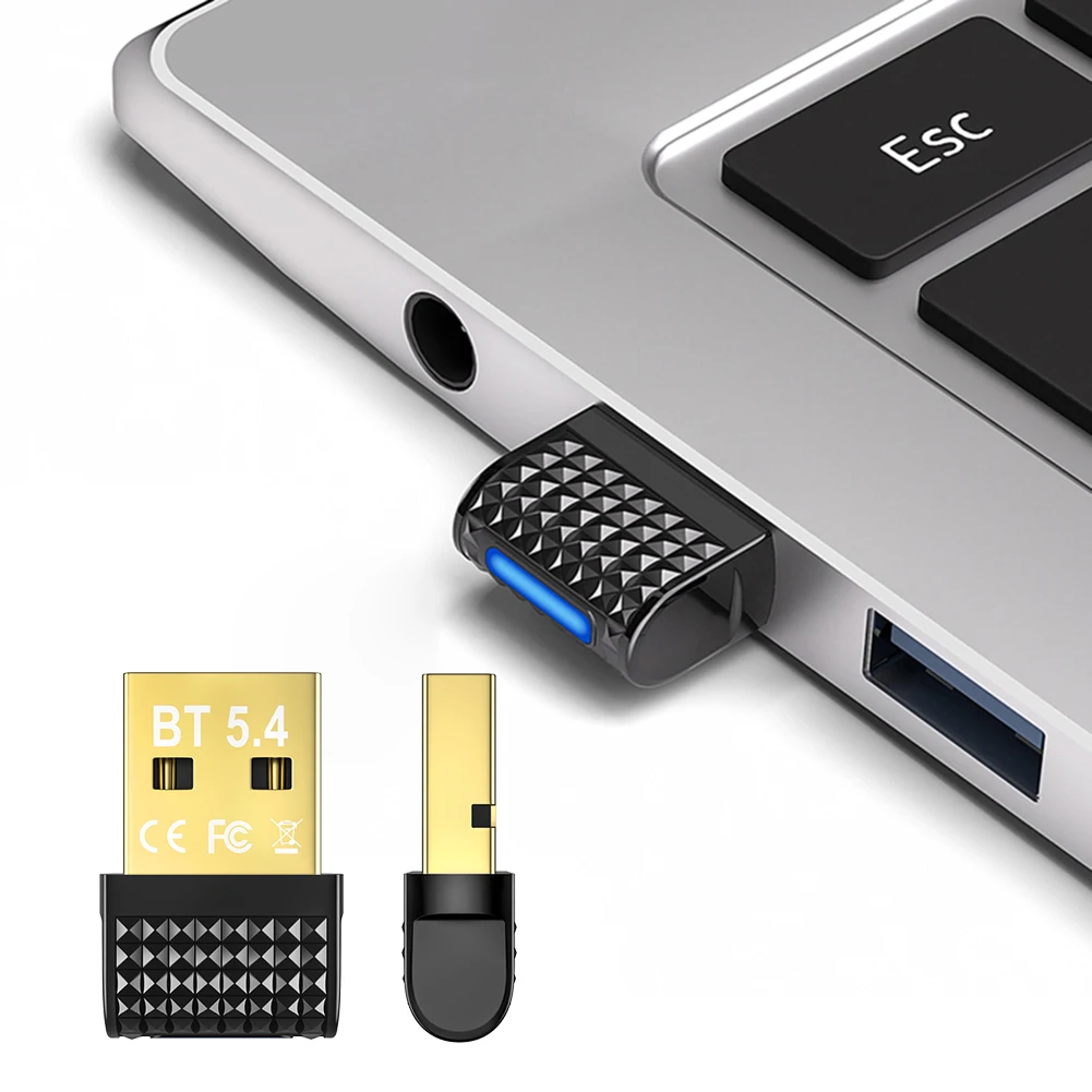 USB 블루투스 5.4 어댑터 송신기 동글 플러그 앤 플레이 무선 BT 송수신기 (키보드/마우스/헤드폰/스피커용)
