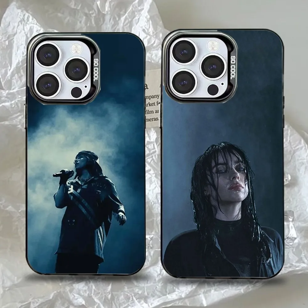 

B-BillieS Singer Phone Case For iPhone 16,15,14,13,12,11,Pro,Max,Plus,Mini,XS,SE Anti Fall Black Matte Hard Bumper