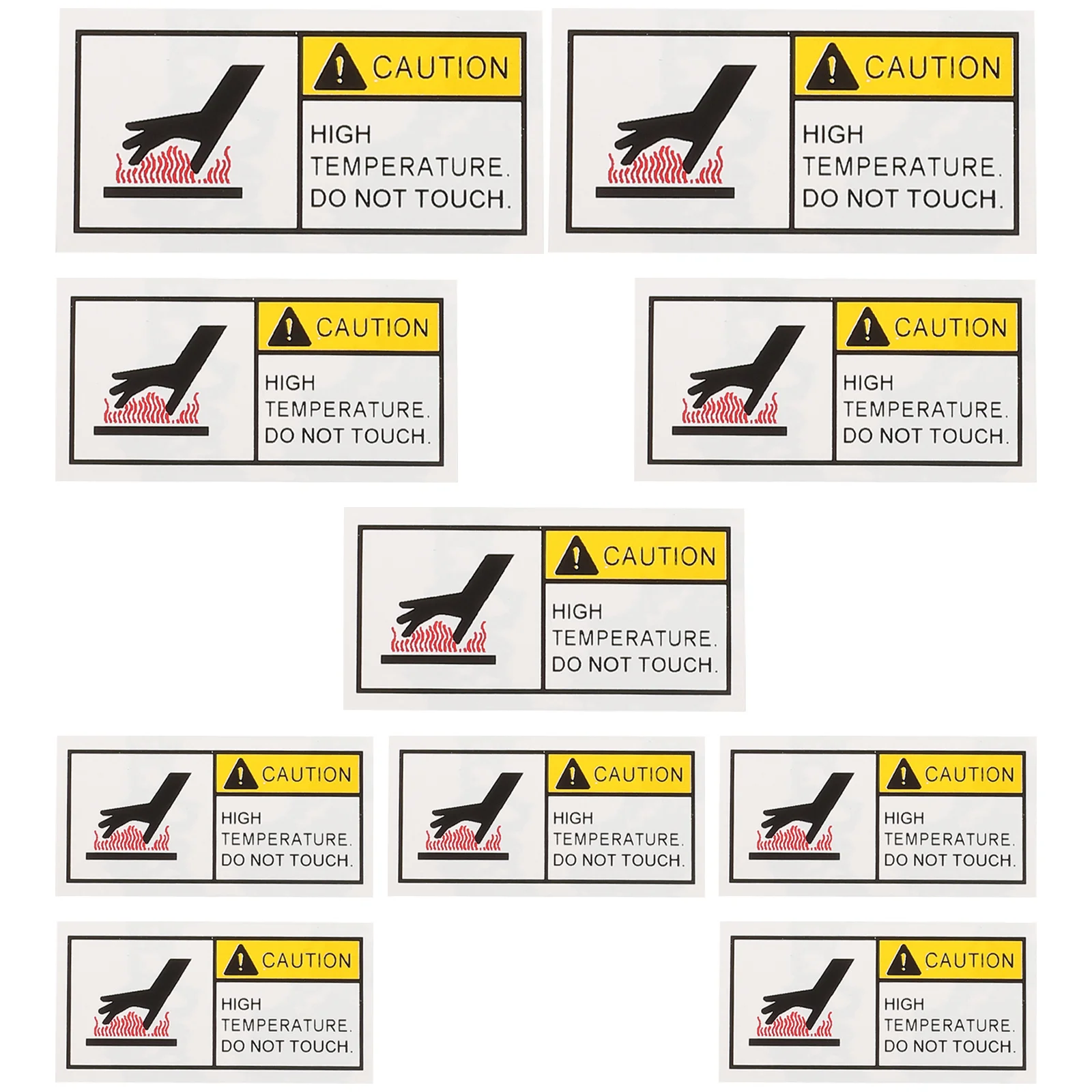 

10pcs High Temperature Warning Stickers Hot Surface Caution Label For Mechanical Instruments Safety Sign Vinyl Waterproof Heat