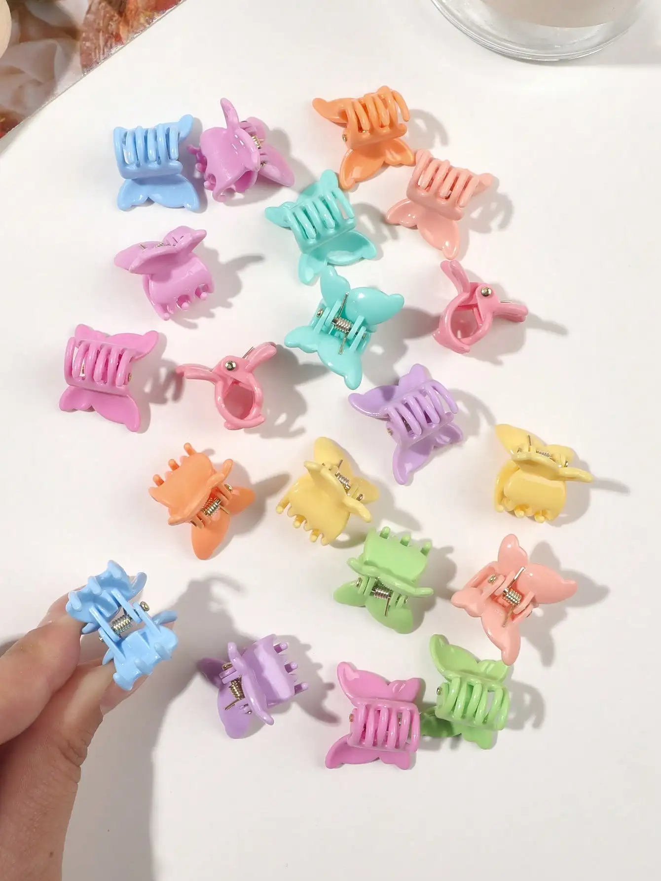 20 Packungen sortierte Haarspangen in Macaron-Farben mit Schmetterlingsmotiv, schöne Mini-Schmetterlings-Haarspangen, niedliche Sommer-Haaraccessoires für Frauen und Mädchen – Detail 17