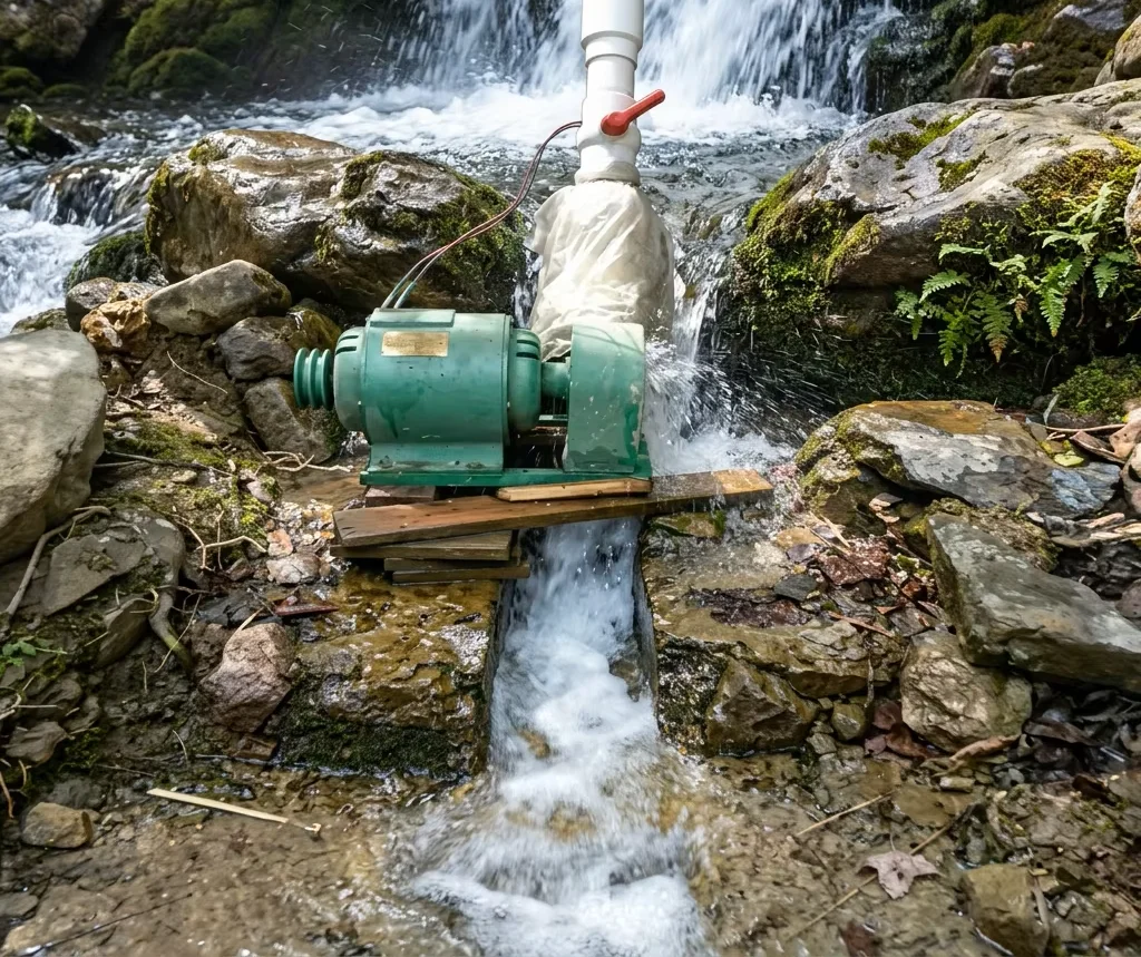 5KW Micro Hydro Generator For Home Use 220V Rated Mini Pelton Turbine For Water Power Generation