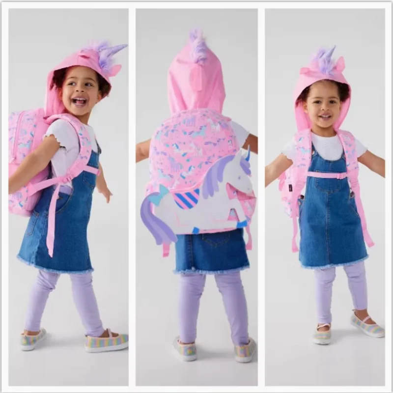 

Genuine Australian Smiggle Backpack Pink And White Unicorn Student Stationery Backpack Lunch Bag Water Cup New Student Gifts