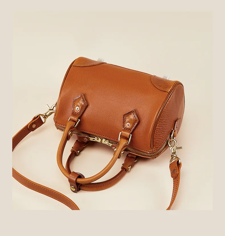 High Quality Women Genuine Leather Boston Handbag Small Crossbody Bags