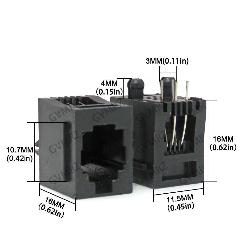 RJ45 56 4P4C 6P6C Network Crystal Head Female Socket 8P8C Network Cable Interface Female Connector With Light Shrapnel