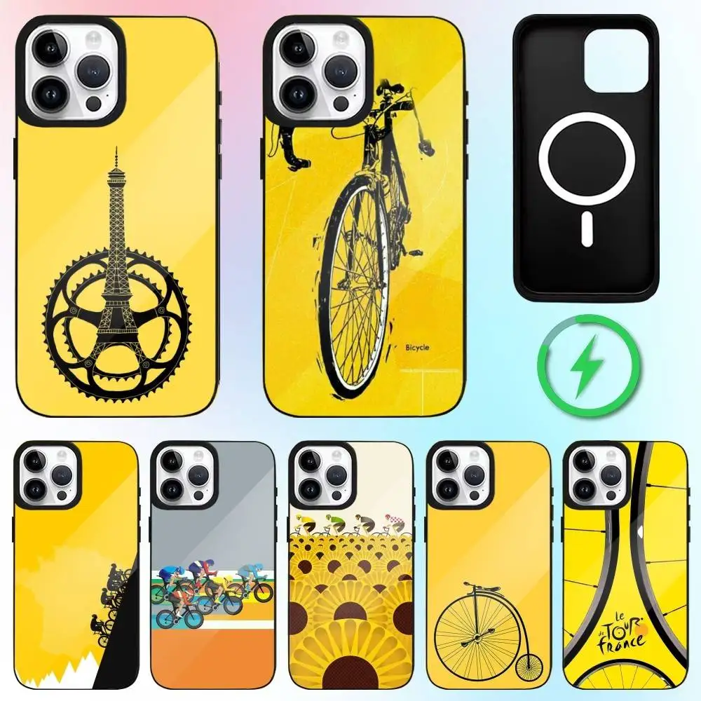 Tour De France Bicycle Exercise Phone Case For iPhone17,16,15,14,13,12,11 Plus,Pro Max Magnetic Magsafe Wireless Charging