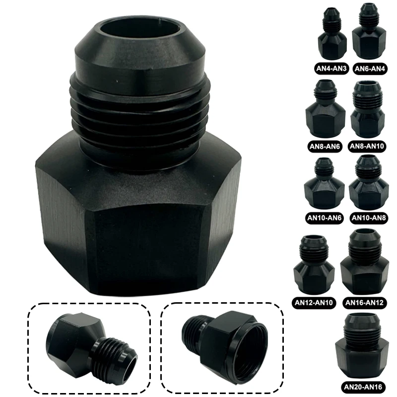 AN3 AN4 AN6 AN8 AN10 AN12 AN16 AN20 Female To Male Adapter Reducer Expander Fitting Oil Cooler Connector Fuel Hose Flare Fitting