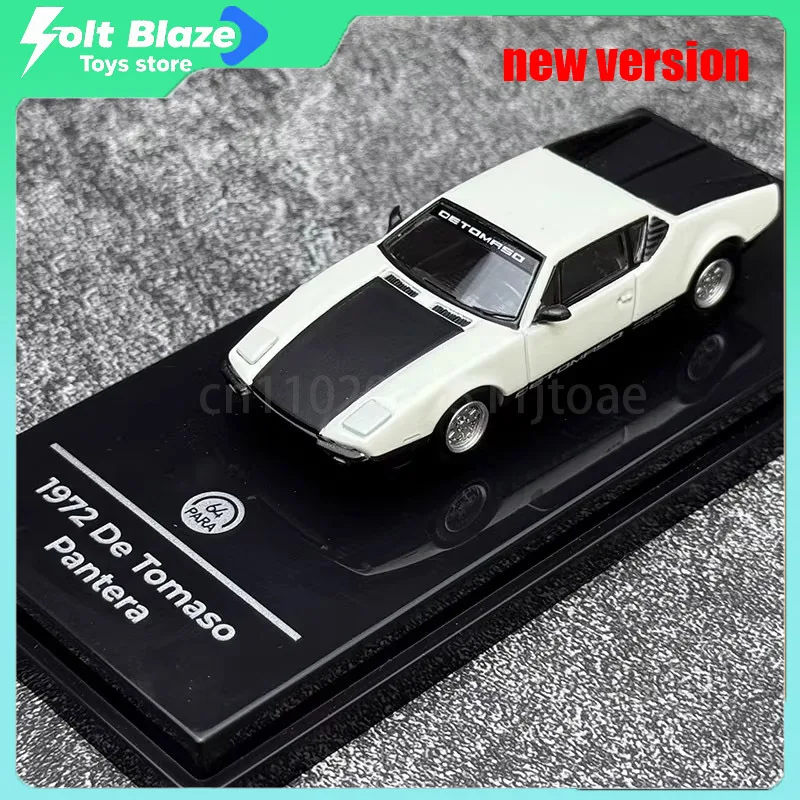 

PARA 1/64 De Tomaso Pantera 1972, литая под давлением модель автомобиля, имитация статического сплава, модели автомобильной комнаты, коллекционные игрушки для мальчиков, подарки