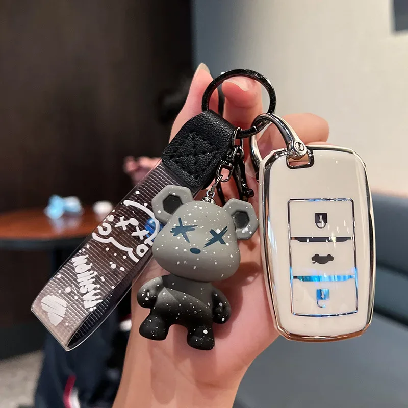 Luxury Key Case Holder Keychain Shell for ChangAn Eado Raeton CS15 CS35 CS55 CS75 3 Button Remote Fob Cover Protect 2019 2020