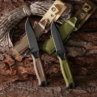 Outdoor knife camping defense straight knife wilderness survival sharp tactical knife carry survival knife high hardness knife