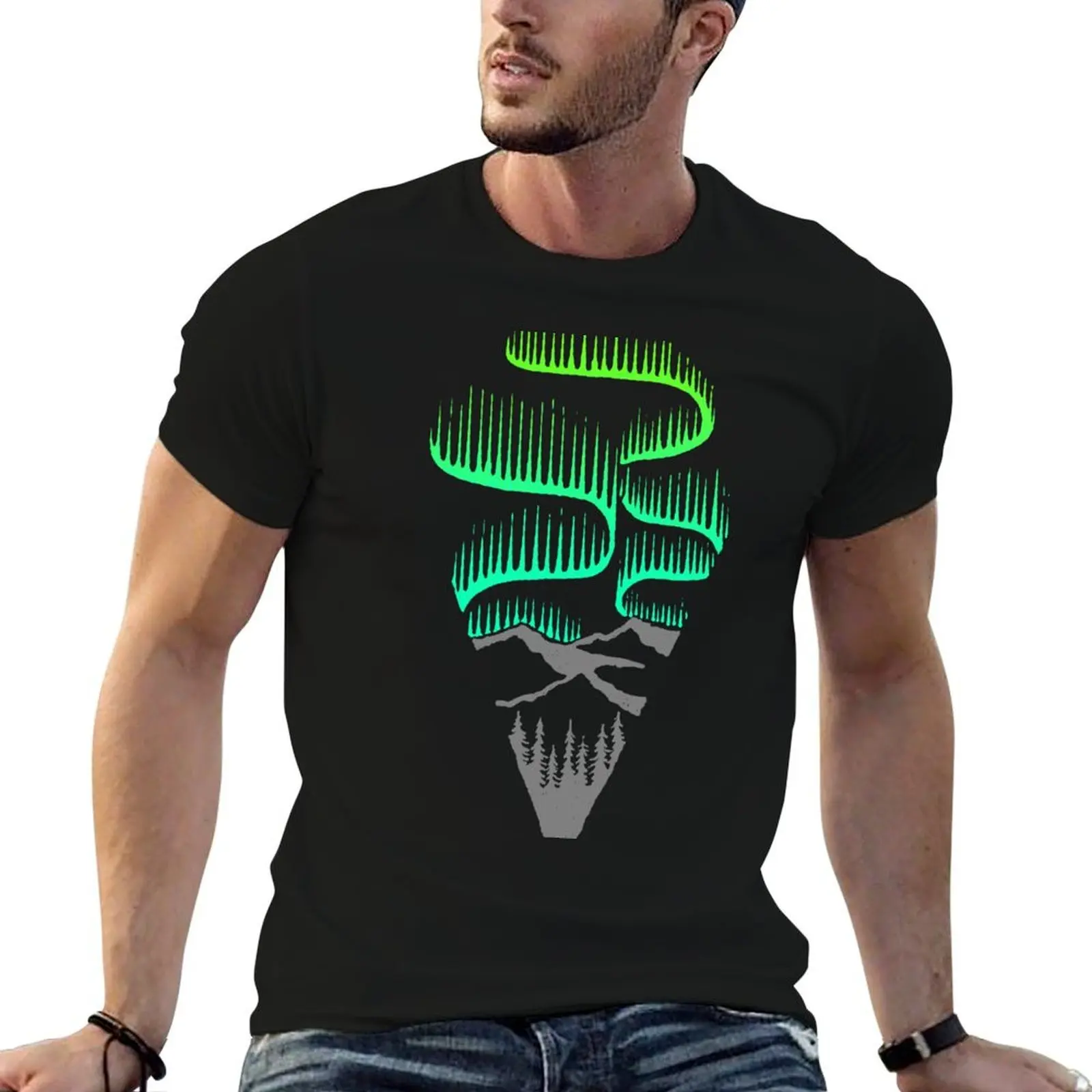

Aurora Borealis T-Shirt t shirts designer cotton t shirts man 100% t shirts for man graphic funny T-Shirt