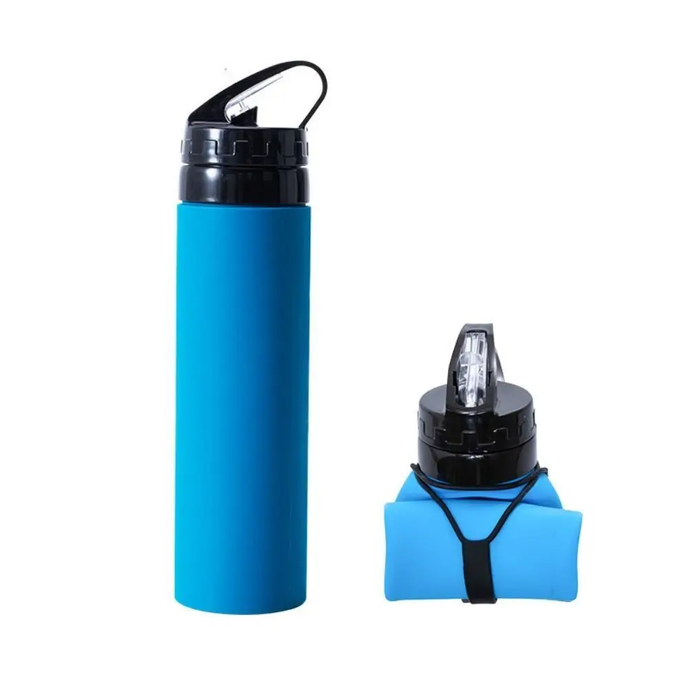 600ml Silicone Foldable Water Bottle Environment Protection Leakproof Outdoor Sports Water Bottle Shatterproof Portable