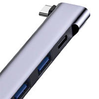 USB Splitter OTG Adapter 4-In-1 USB C HUB With 3.0 PD 60W Type-C 3.1 Multi-Function Ports-Y41A