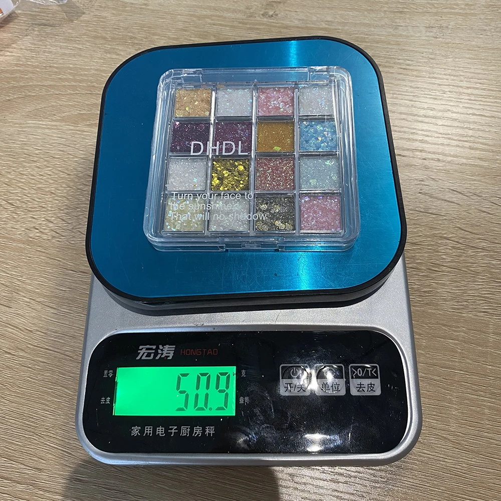 Palette di ombretti scintillanti a 16 colori, paillettes esagonali, glitter, zucca/viola/ciliegia/blu/oro, trucco per spettacoli di feste per ragazza