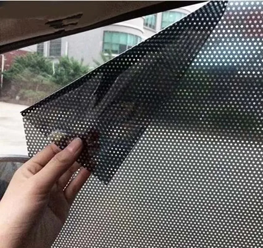 1Pair Fashion Car Sunshade Sticker Mesh Car Electrostatic Sun Shading Stickers Heat Insulation Film Reusable Screen Cling
