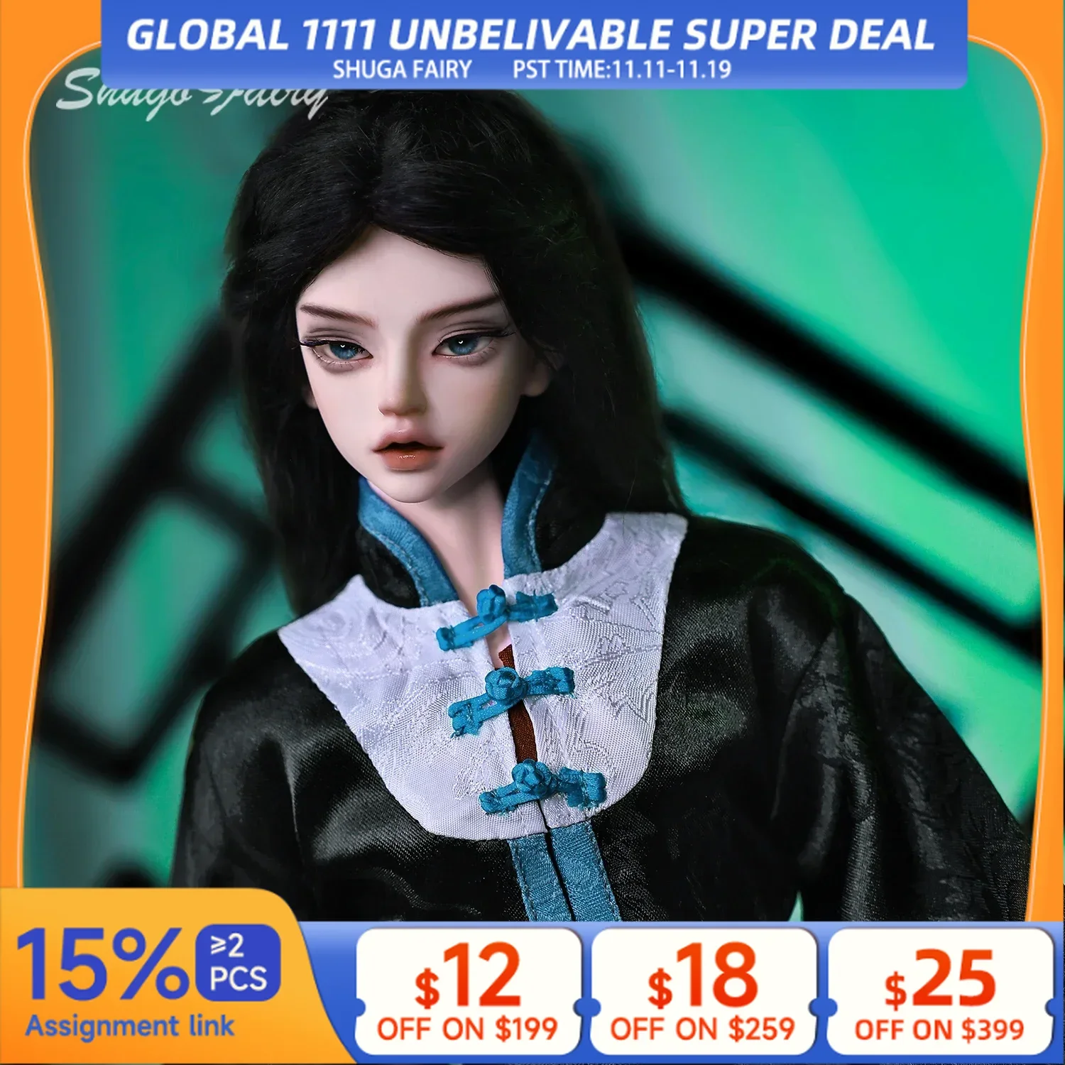 

Shugafairy Hyman Bjd Doll 1/4 Fullset Bubo Body Handsome Male Chinese Zombie Style Toys Resin Ball Jointed Dolls