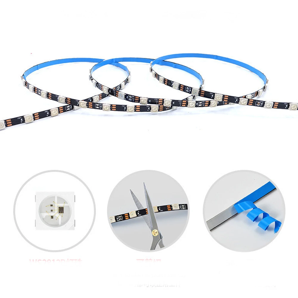 full color Narrow 3/4mm PCB SK6812MINI 3535 ARGB Led Strip light WS2812 RGB Individually Addressable Dream Color Pixel WS2812B