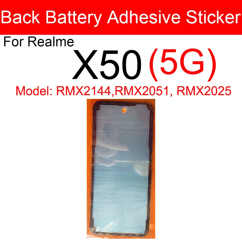 1pc For Realme  X X2 X7 X50 Pro X3 Super Zoom V11 Back Battery Housing Cover Sticker Adhesive Adhesive Sticker Glue Parts