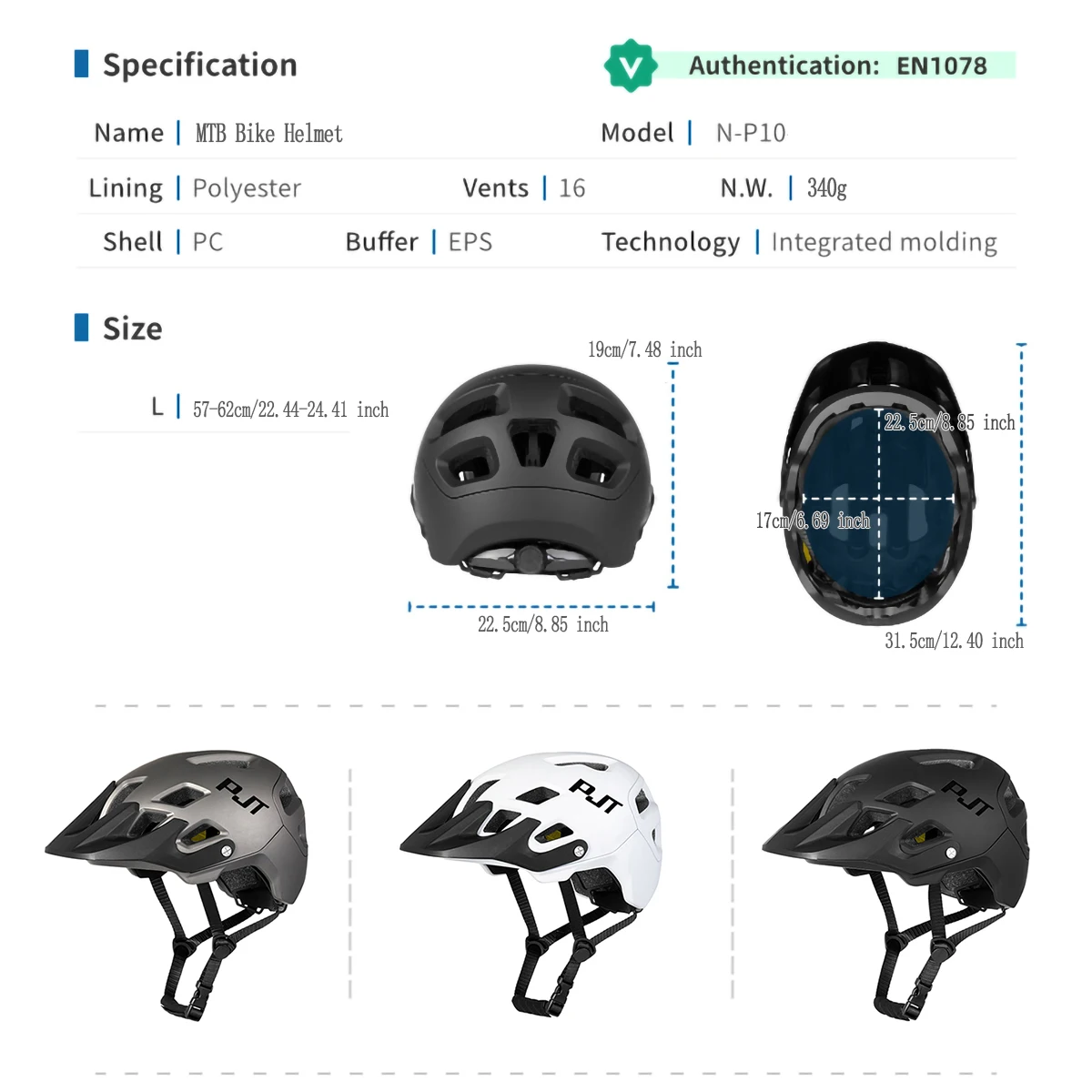 PJT New Helmet Cycling MTB Men Women Bicycle Helmet With Rechargeable LED Light Helmets Ultralight Mountain Road Bike Helmet