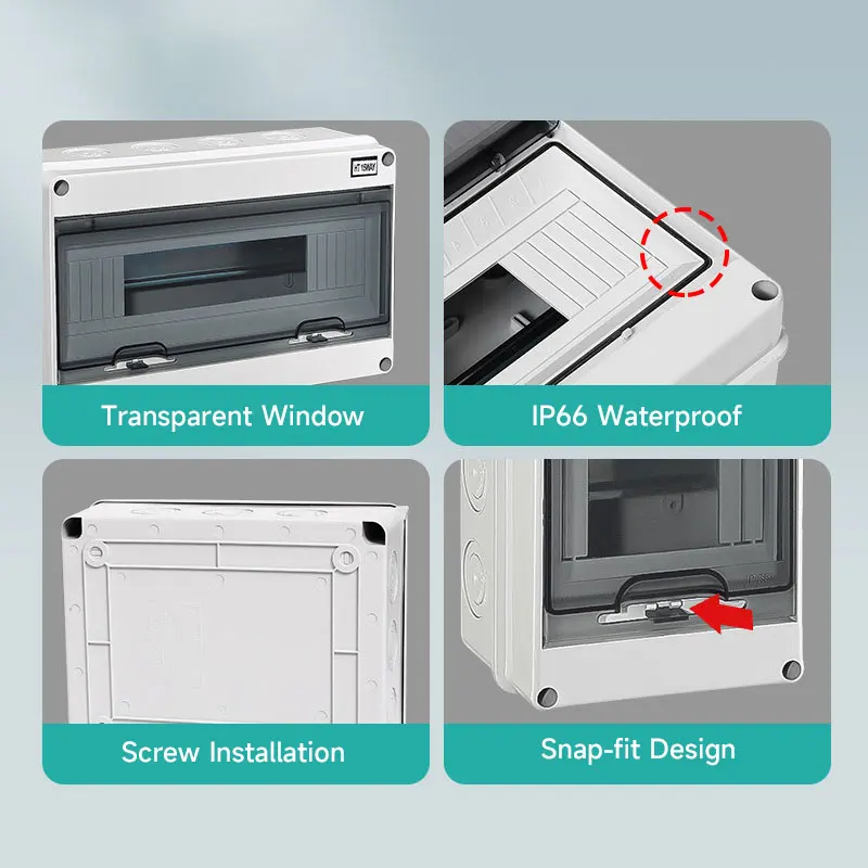 HT Series Junction Box IP66 2/3/5/8/12/15/18/24 WAY ABS PC Plastic Outdoor Electrical Waterproof Distribution Box Switch Box image 2