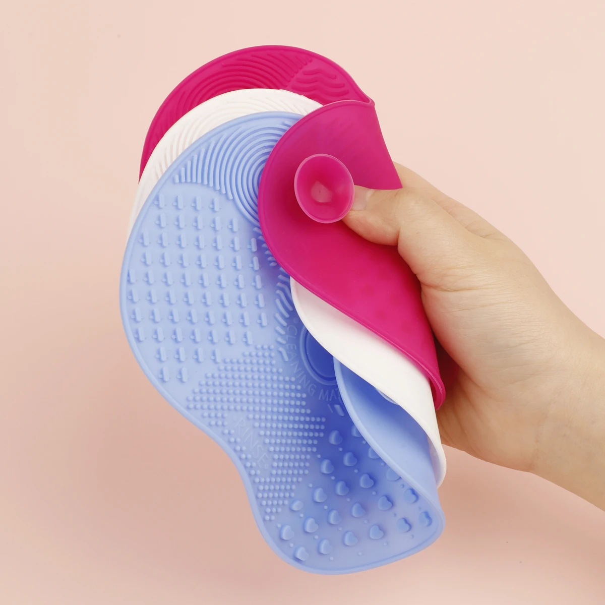 1Pc Silicone Apple-Shaped Makeup Brush Cleaner Pad With Suction Cup For Effective Cosmetic Tool Cleaning