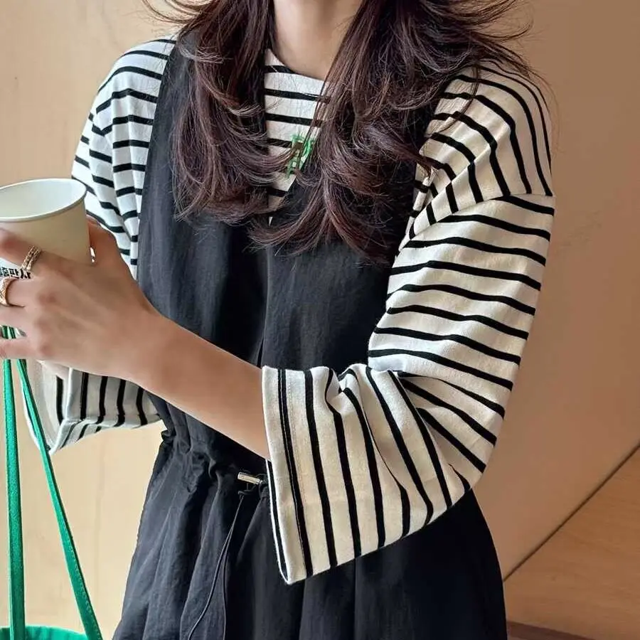 

Женская рабочая одежда из Донгдэмун: жилет с V-образным вырезом, прямой крой, с завязками на талии, повседневная дышащая хлопковая юбка-платье большого размера