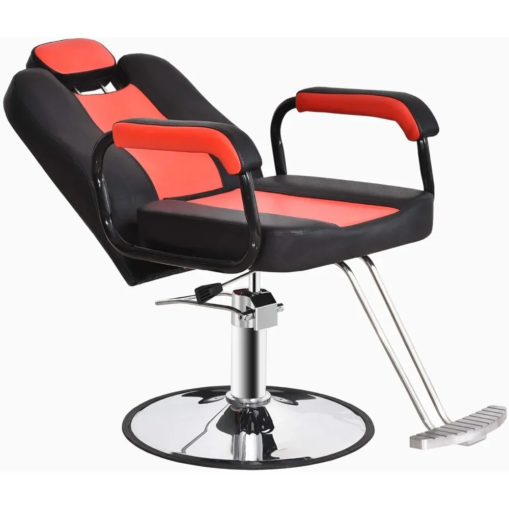 XMSJ Barber Chair, Reclining Salon Chairs, Hydraulic Barber Chairs, Salon Styling, Weight Capacity 330 Lbs, Shampoo Salon Chair