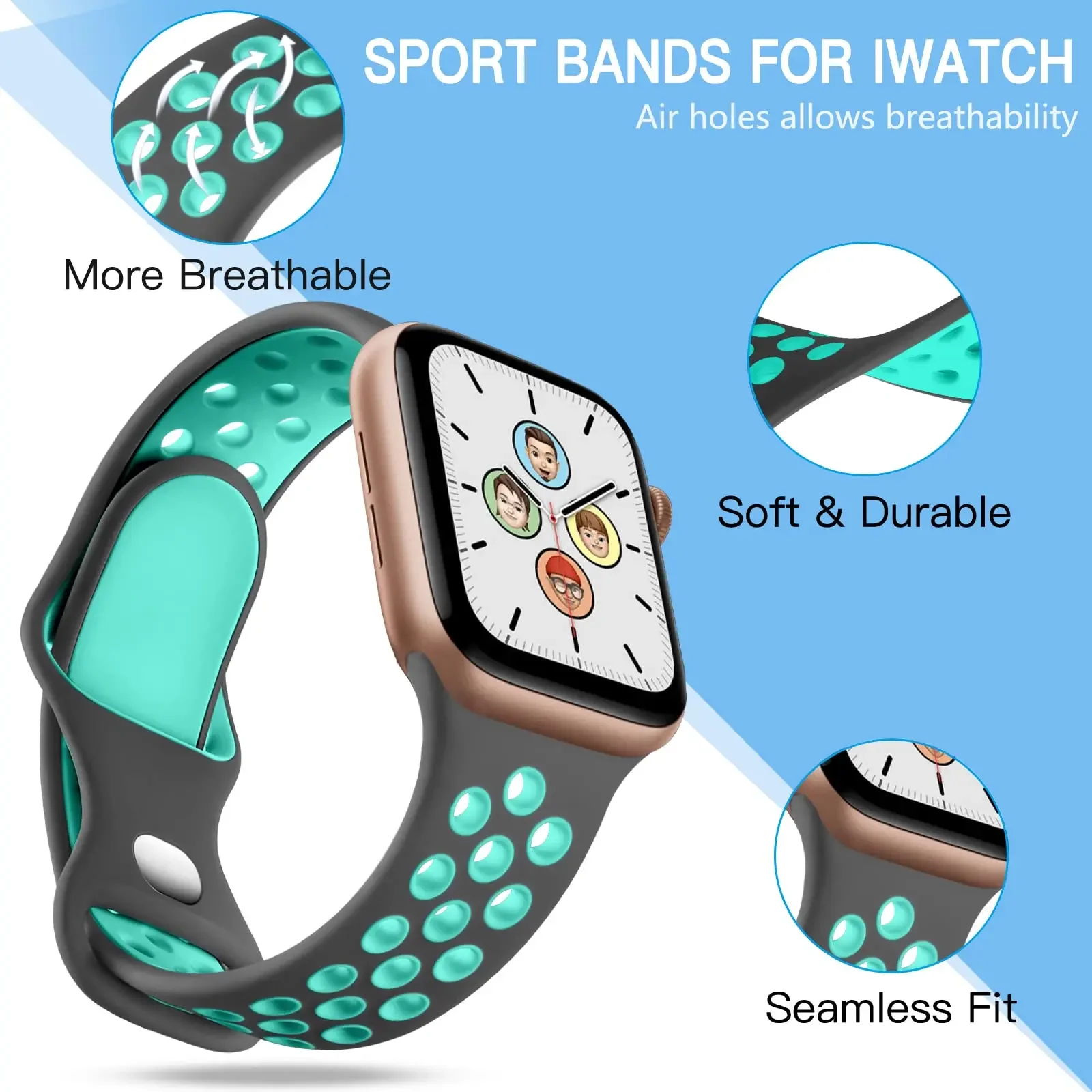 Silicone WatchBand for Apple Watch Strap 45mm Ultra2 49mm Series 9 8 7 41mm 38mm 42mm Sport Bracelet iWatch 6 SE 5 4 3 44mm 40mm