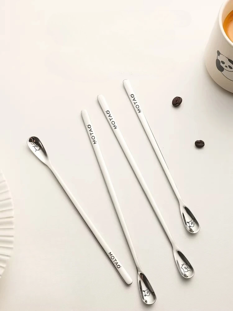316L Stainless Steel Mixing Spoon Household Cartoon Food Grade Baby Formula Mixing Rod Baby Specific Long Handled Honey Spoon