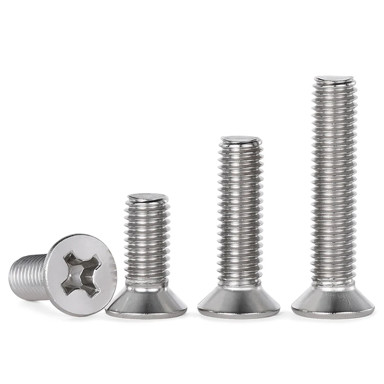 Peijian M3 M3.5 M4 M5 M6 M8 M10 SUS304 A2-70 Stainless Steel Phillips Flat Countersunk Screw Bolt Tv Computer Furniture Bolts