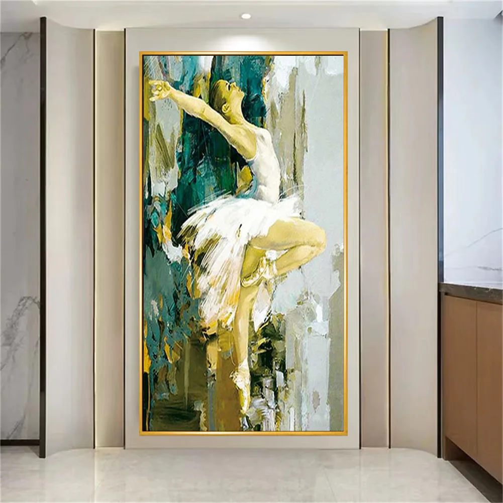 

New Home Wall Dancer Art 100% Handmade Abstract Ballet Oil Painting On Canvas Hang Picture Modern Indoor Decor Paintings Artwork