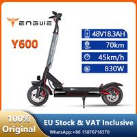 ENGWE Y600 E-Scooter 830W Peak Power 48V18.2AH Battery 10*4 ‘’ Fat Tire Adult Electric Scooter Removable Seat Folding EScooter