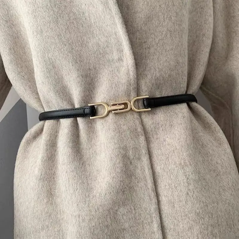 قابل للتعديل بولي Leather جلد السيدات أحزمة فستان نحيل رقيقة النساء أحزمة وسط حزام الذهب اللون مشبك أحزمة الإناث pasek damski