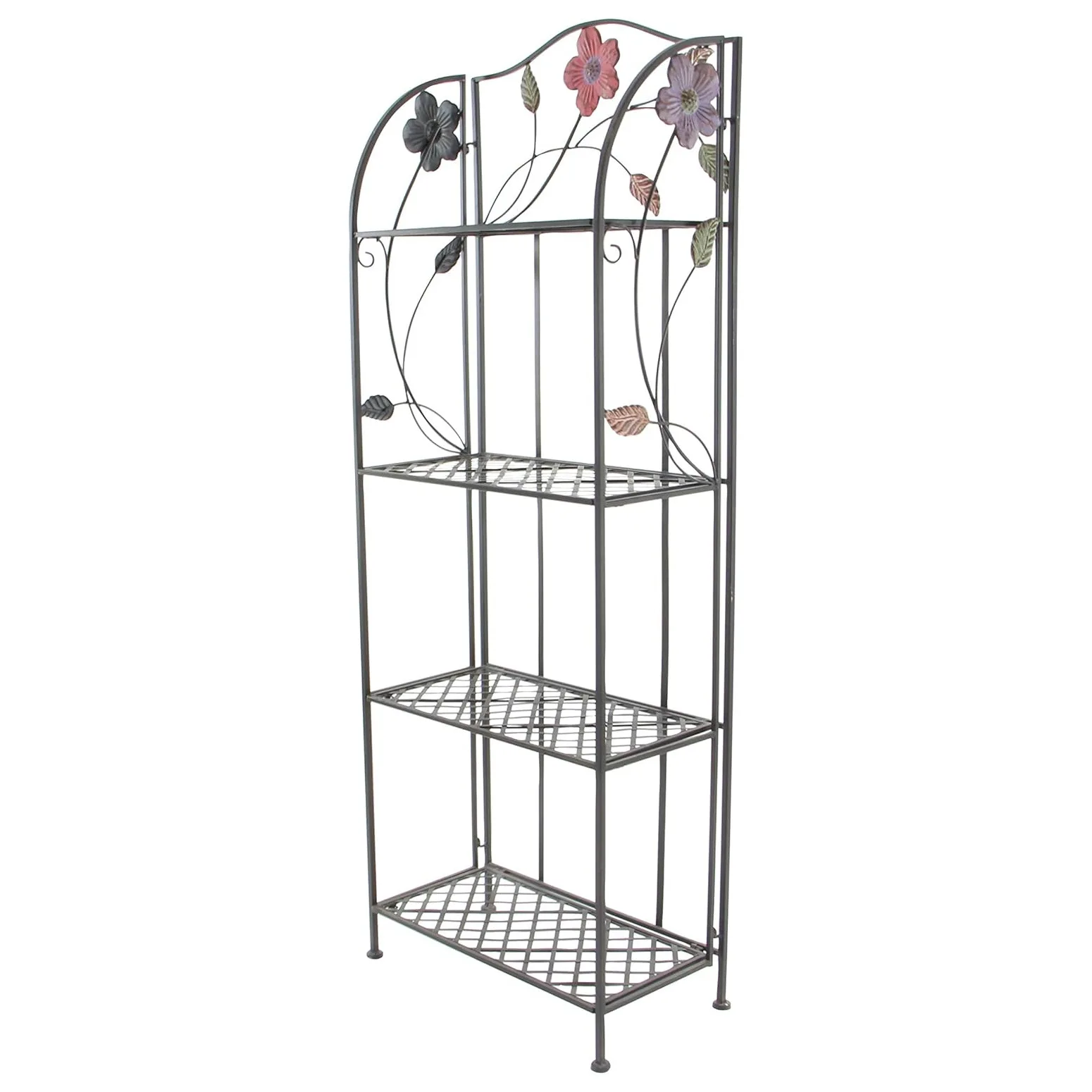 

Idyllic flower decoration 4-layer wrought iron rack, household indoor rack, outdoor flower rack