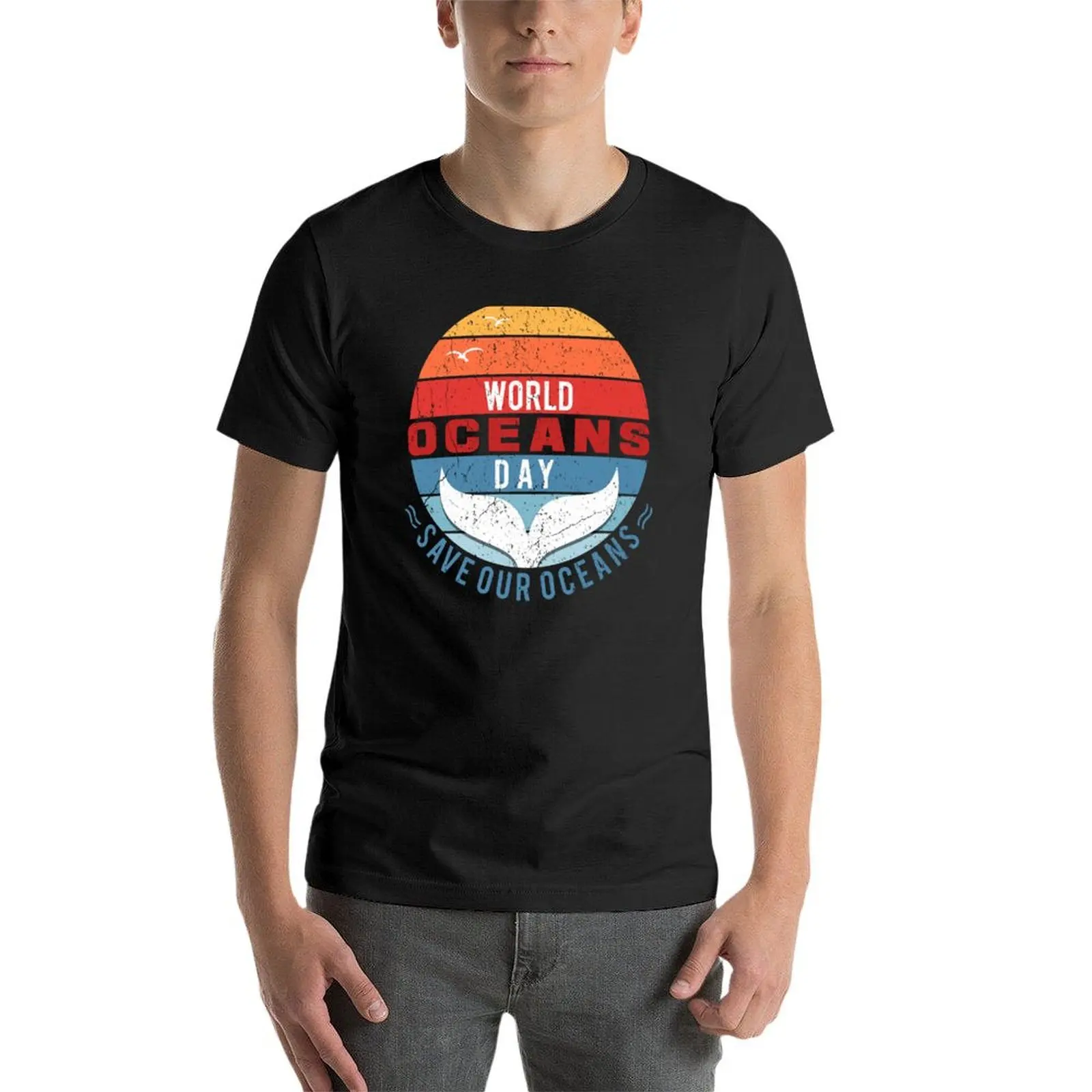 World Oceans Day - Save Our Oceans T-Shirt shirts graphic tees vintage hippie clothes blanks black t shirts for men image 4