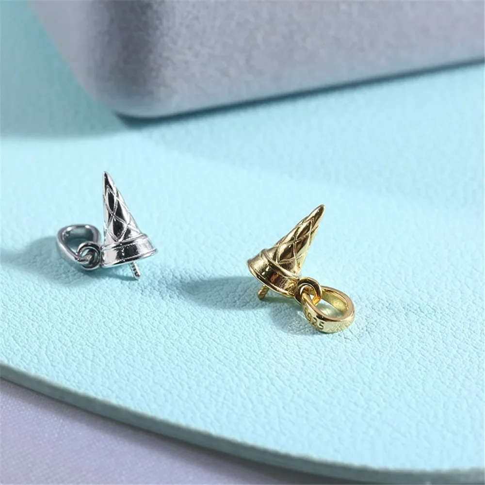 

Подвеска из стерлингового серебра 925 пробы с жемчугом, DIY пустая ободок, чашка, ювелирные изделия для рукоделия, фурнитура для подвески с полыми зубцами