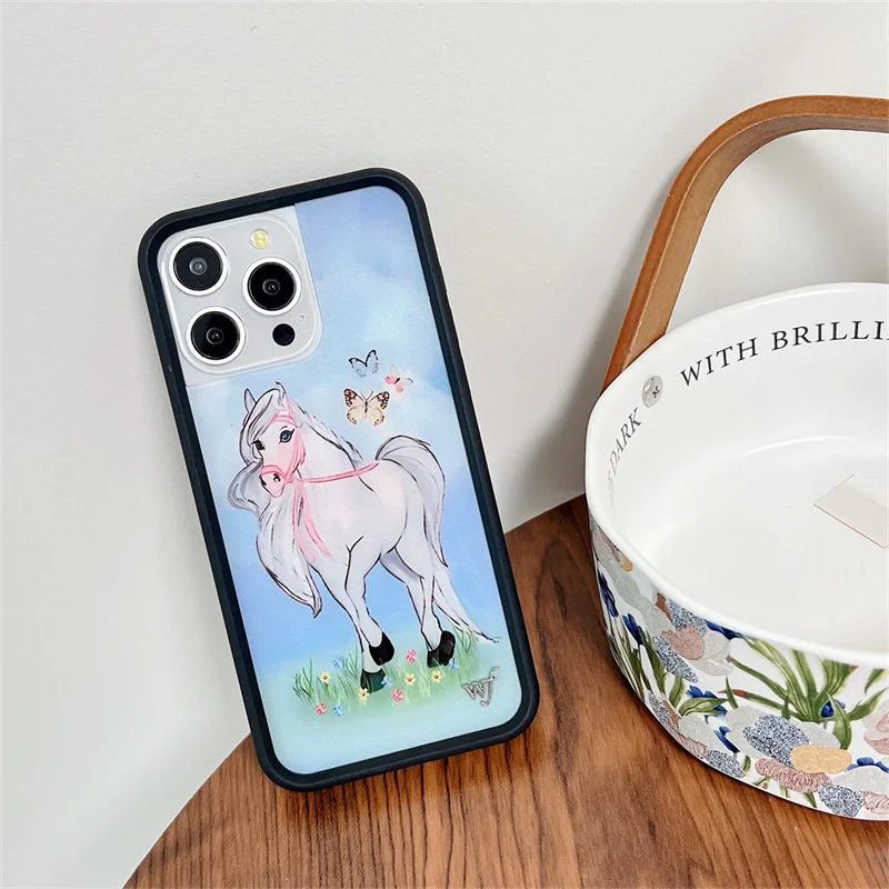 

Wildflower 3D Flower Swan Girl Phone Case for iPhone 15 14 13 12 16 Pro Max Plus 15plus Cute Unicorn Deer Skunk Deer wf Cover﻿