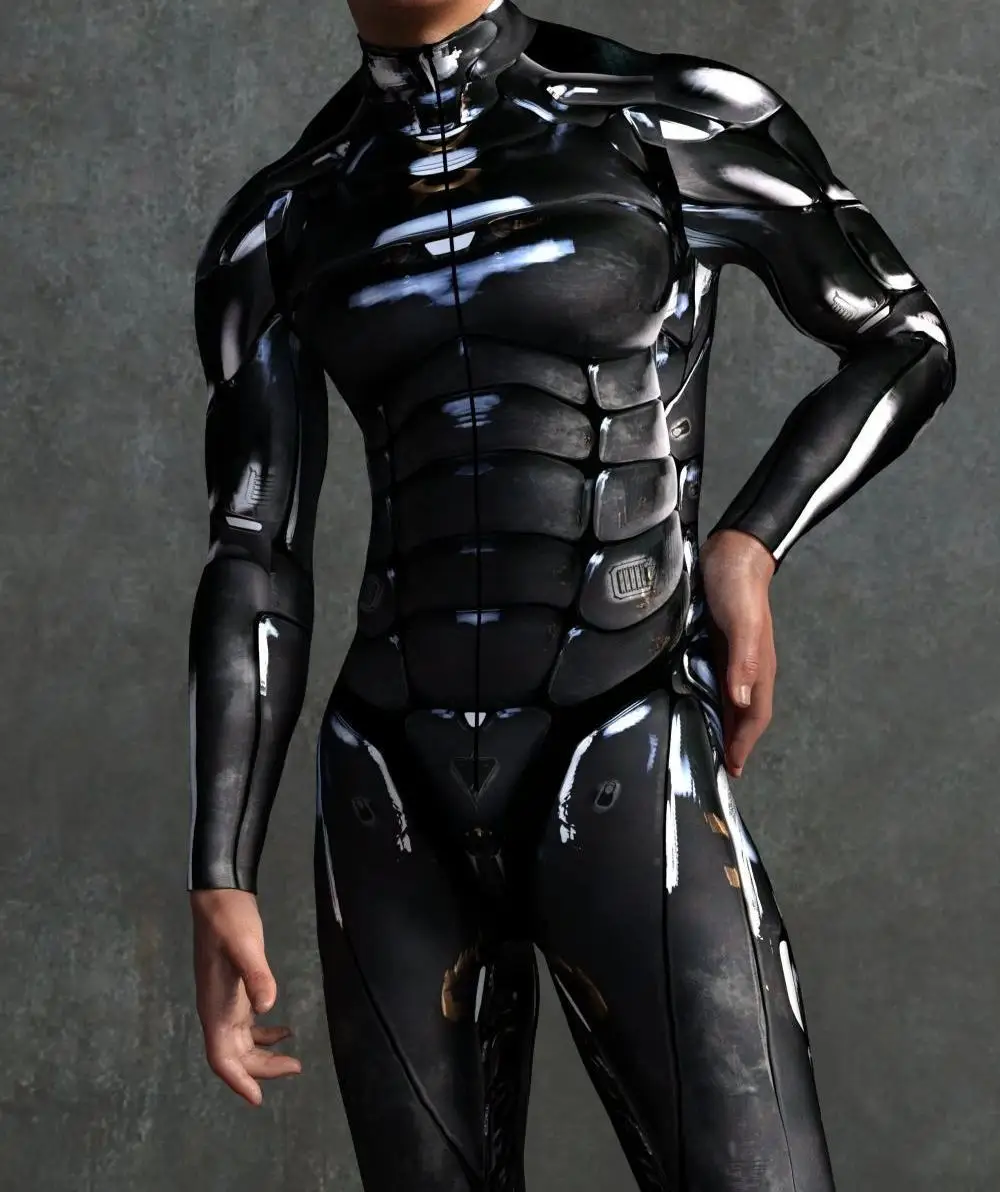 POP Halloween-Skelett-Cosplay-Overall mit Daumen, bunter Kunstdruck, Bodysuit mit Reißverschluss vorne, Catsuit, Themenparty-Outfit, Rave-Outfit – Detail 2