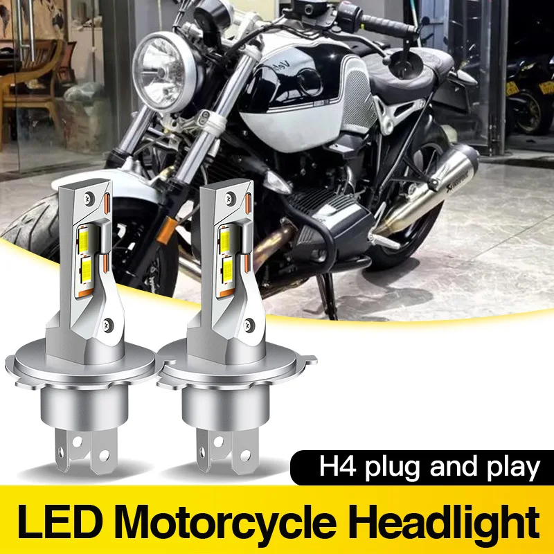 2PCS H4 9003 12v For BMW R-Ninet Pure HS1 Motorcycle LED Headlight Bulbs Bright White HB2 Hi/Lo Beam Canbus Lamps 12000LM