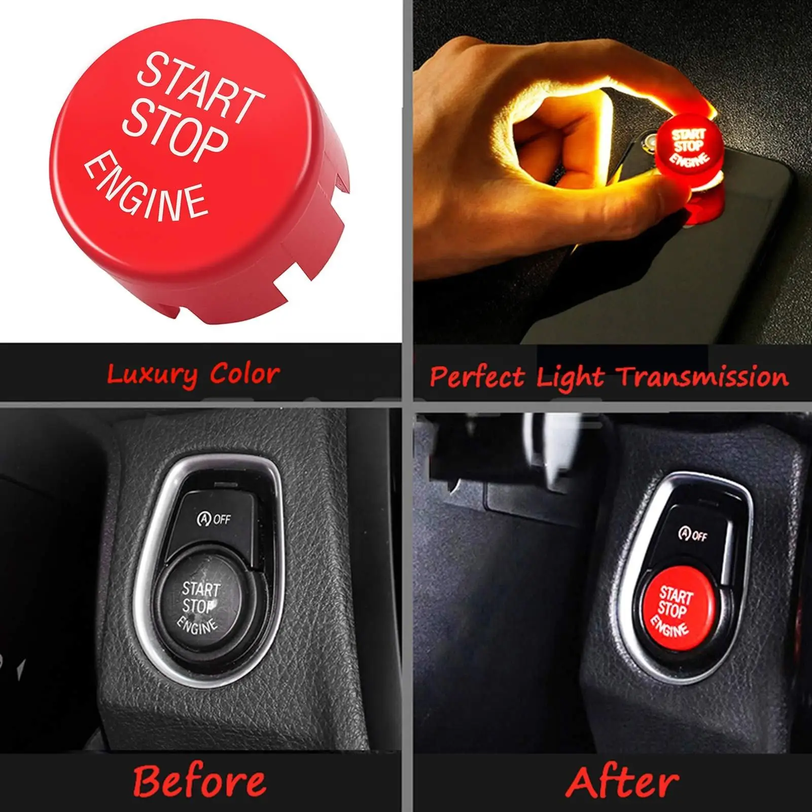 G30 G31 Red Engine Start Stop Switch Push Button Replace Cover for BMW 5 Series G30 G31
