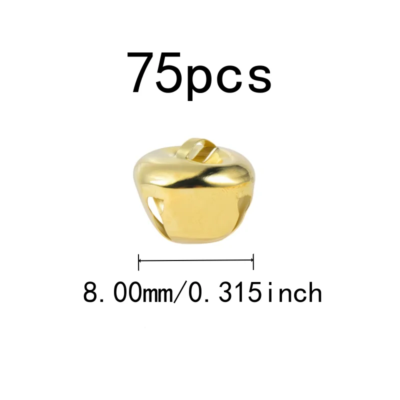 75 pcs 8mm Cross Bells for DIY Craft Accessories, Clear Crisp Sound, Cross Shape Design, also fits DIY Craft Accessories, Gold