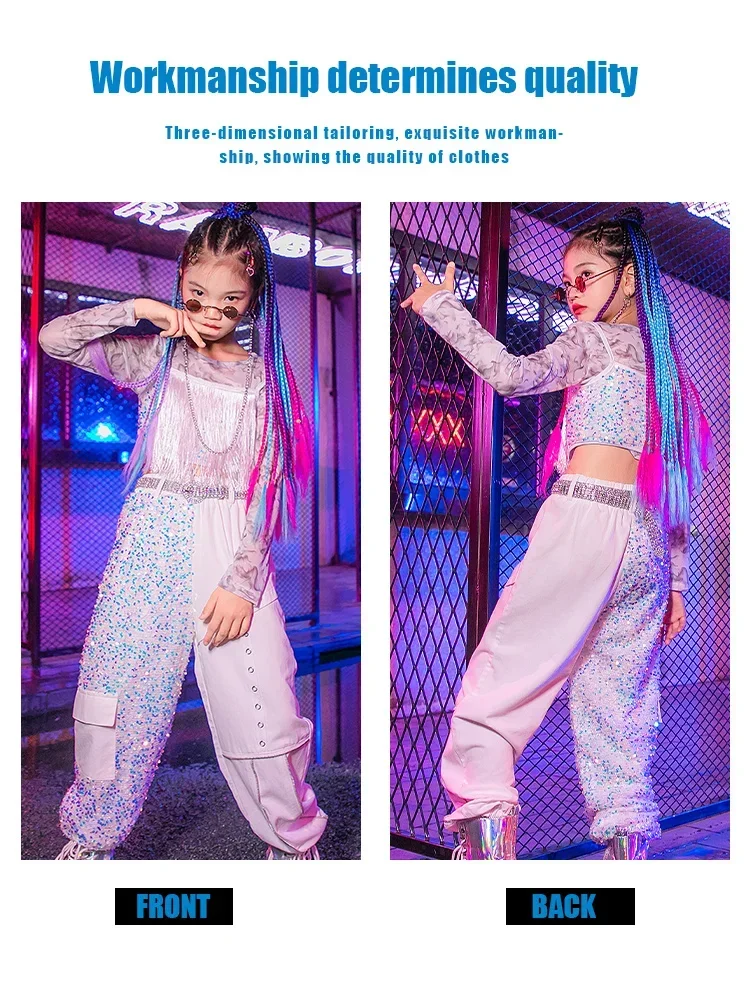 

ZZL K-pop Stage Outfits Girls Fashion Show Suit Jazz Dance Costume Children's Clothes Hip-hop Runway Performance Show Street