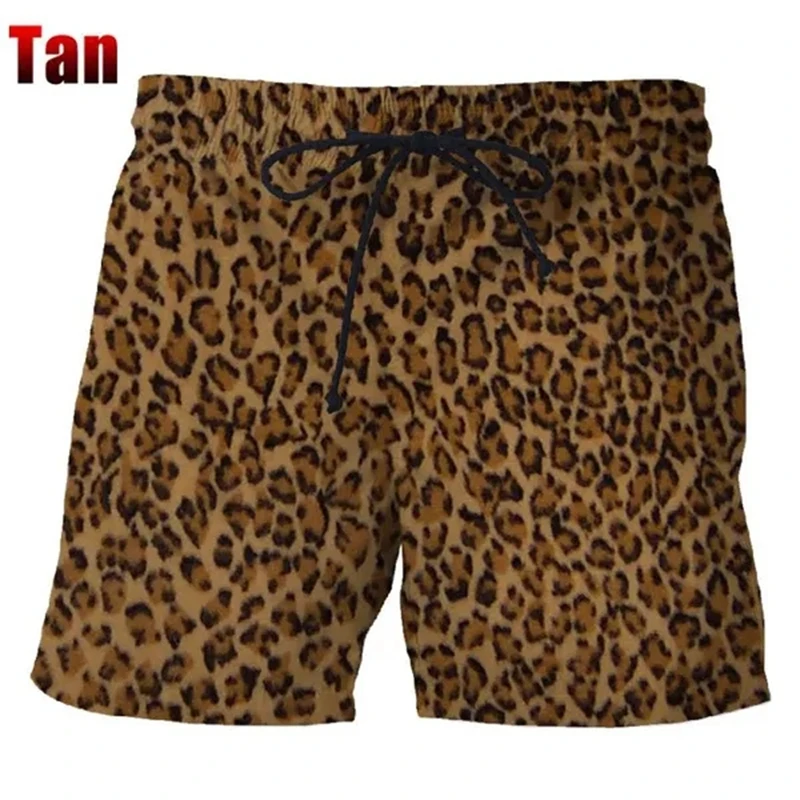 Summer Fashion Classic Colorful Leopard 3D Printed Men\'s Shorts Unisex Casual Beach Swimming Shorts Quick-dry Surf Board Shorts