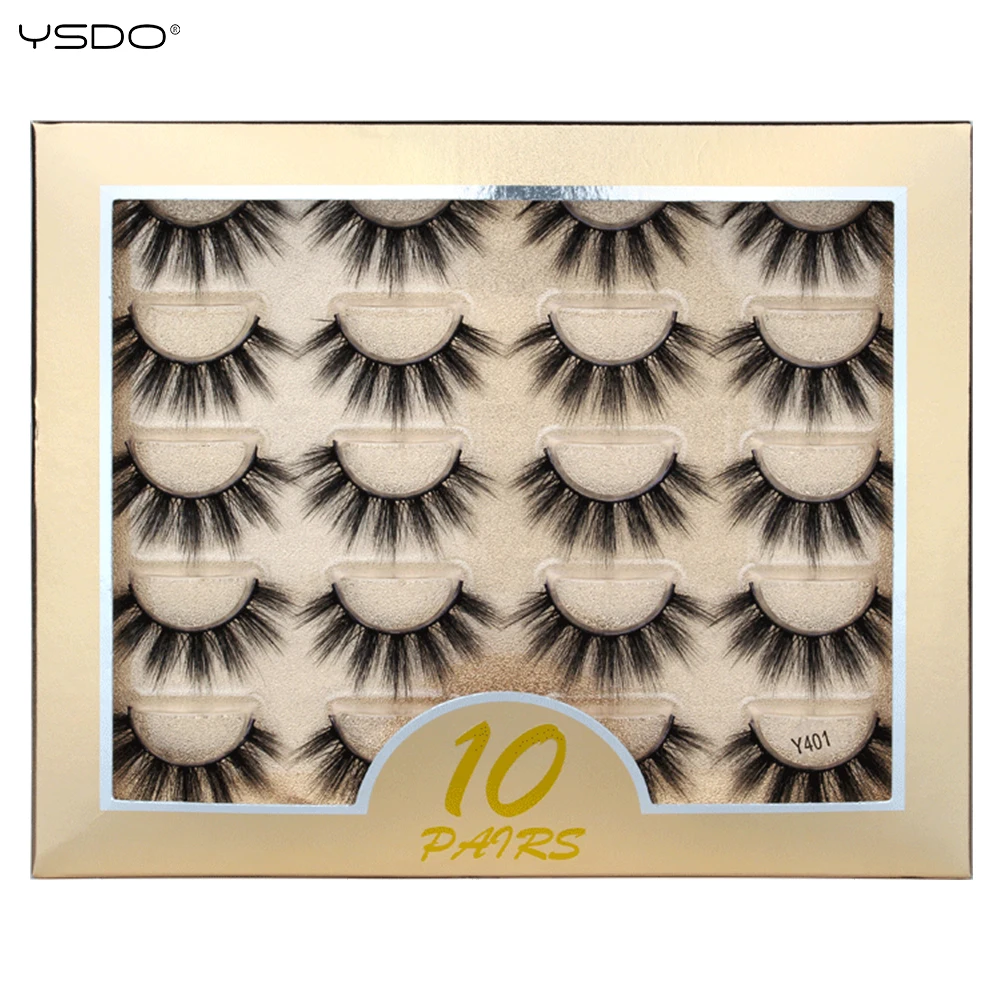 YSDO 3/16pair Fluffy Eyelashes Dramatic Smoky Cat Eye Lashes Natural Long Lashes Soft Faux Mink Lashes Flawless Makeup Look