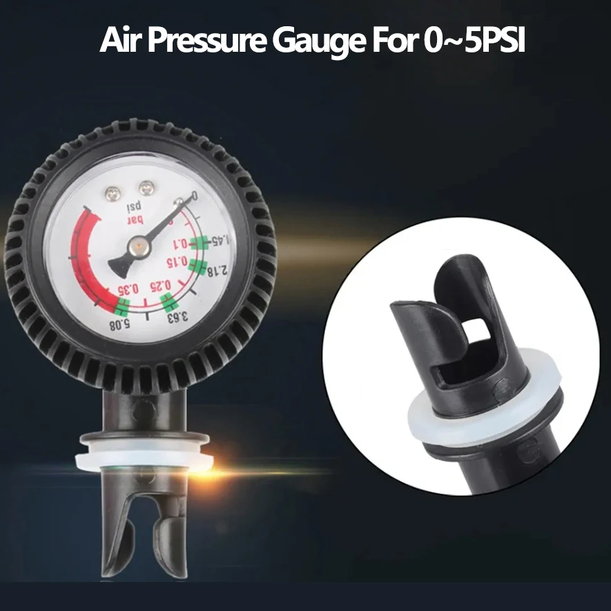 

New 0~5PSI Air Pressure Gauge with Safety Manometer for Inflatable Canoeing Surfboard Pump Air Pressure Detector for Boats