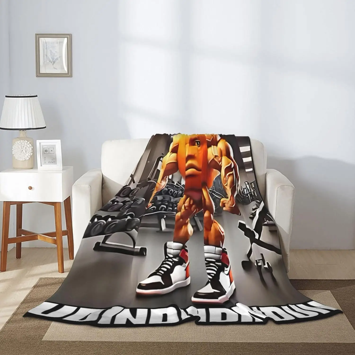 

Ultra-Soft Microfiber Plush Blanket Udin Din Din Dun All Seasons Warm Cozy Flannel Sherpa Blankets for Outdoor Office Travel Bed