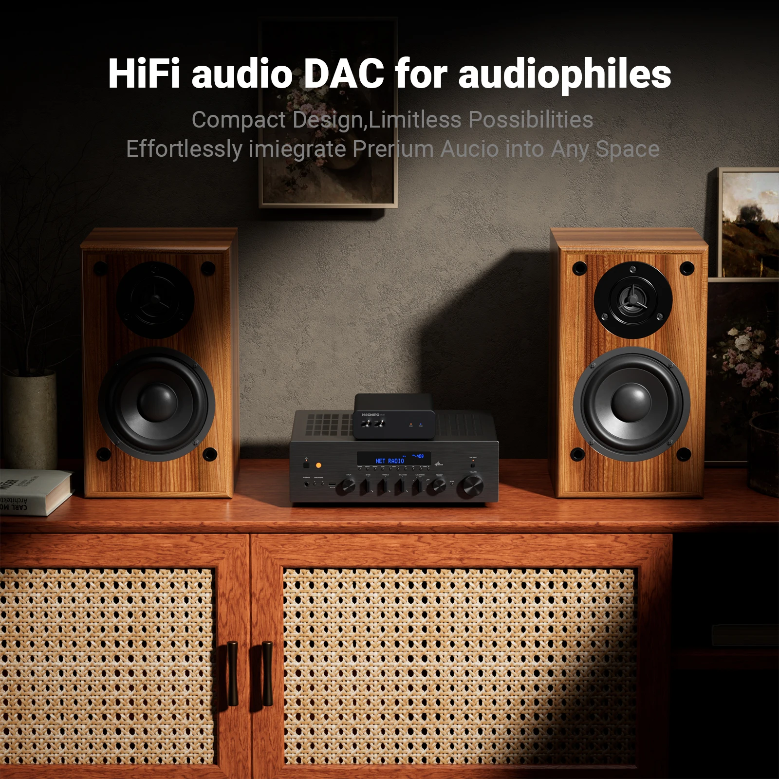 NEOHIPO DC10 USB Mini Desktop DAC Audio Decoder, erschwinglicher D/A-Konverter, USB/COA/OPT-Eingang, RCA-Ausgang, 32Bit/768KHz DSD256