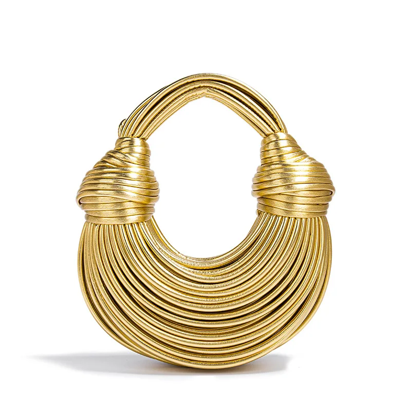 

Роскошная золотая тканая сумка женская дизайнерская завязанная лапша хлеб в форме облака уникальная сумка через плечо модная сумка через плечо с верхней ручкой