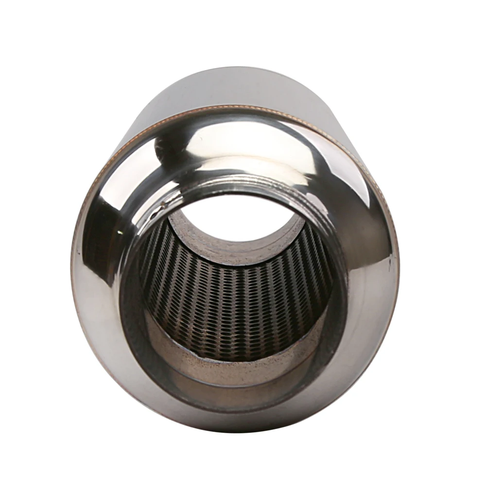 Universal 2.5" / 3" Inlet Exhaust Muffler Pipe Stainless Steel Resonator 12" Length Deep Sound Performance